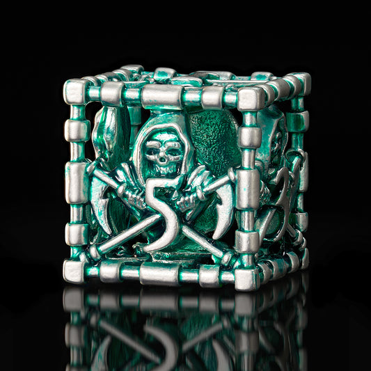 Hollow Grim Reaper Metal Polyhedral Dice Set - Purple Numbered D&D,  Gaming Dice